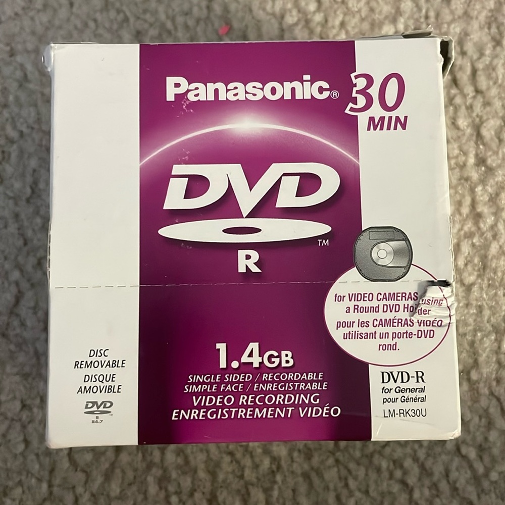 Panasonic 30 Minute DVD, 1.4 GB